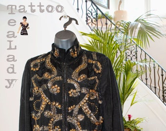 Jigsaw Beaded Sequinned Black Jacket Special Occasion