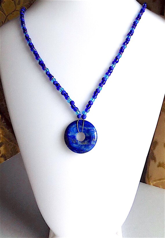 Stunning Lapis Lazuli Donut Pendant 