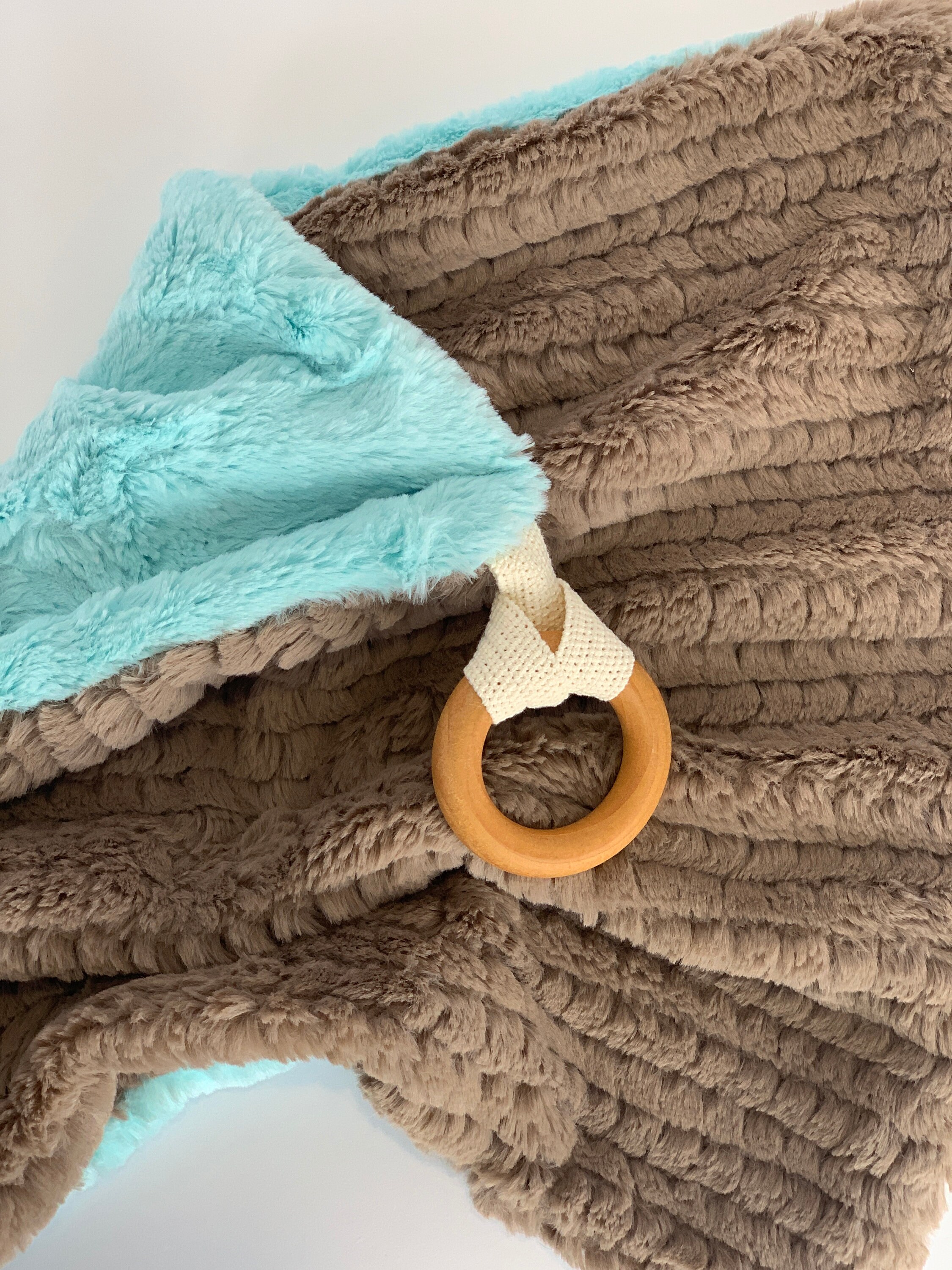 Teething Ring ADD ON for Teething Mini Minky Blankets or Mini Etsy