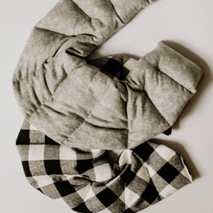 Flax Seed Neck Wrap Set: Plaid & Gray, Hot Cold Therapy