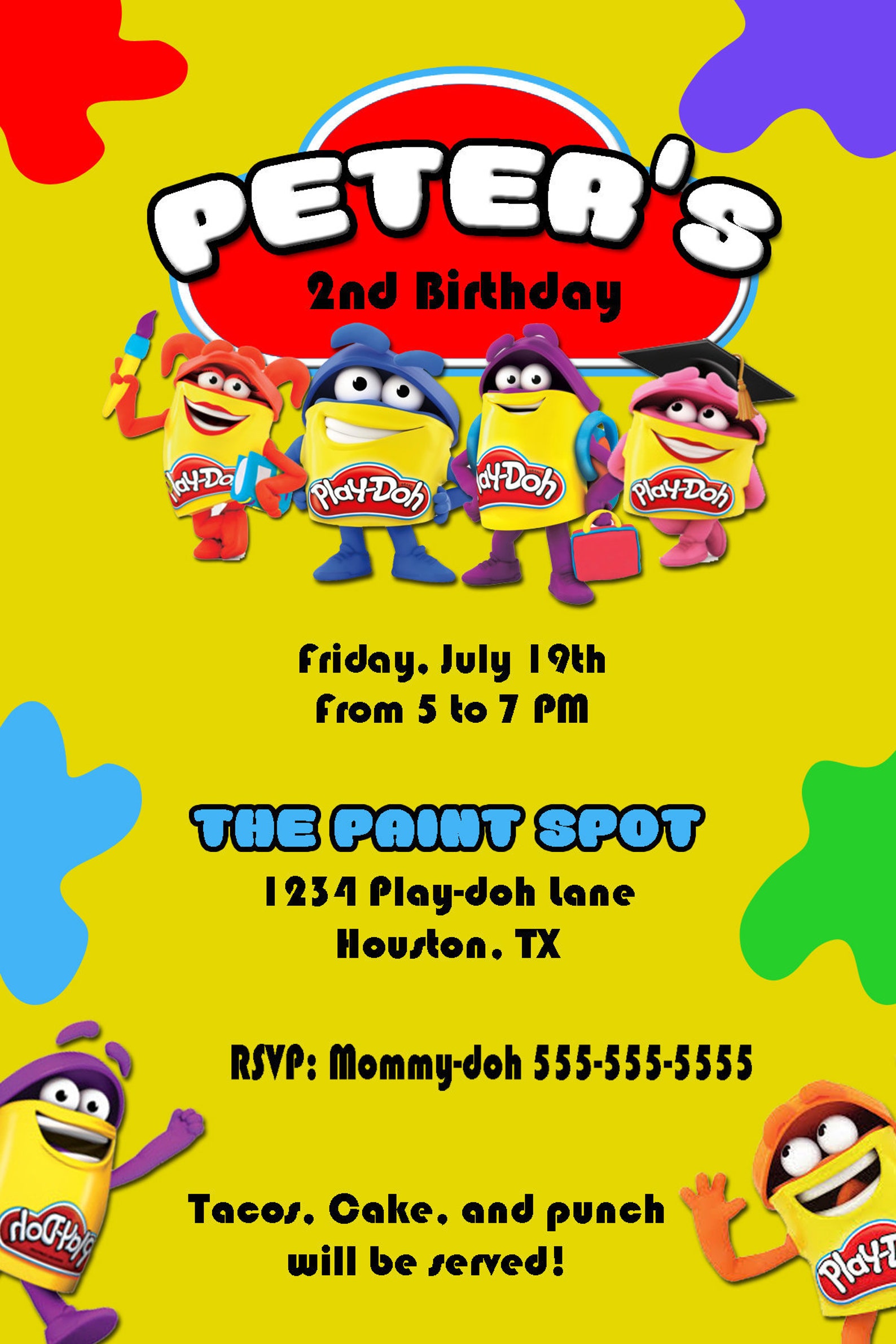 Play-doh invitation Play-doh invite Play-doh Birthday | Etsy