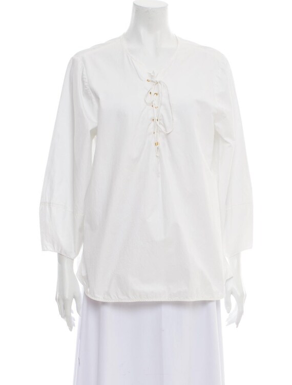 TIBI V-Neck Long Balloon Sleeve Blouse. Size FR40… - image 1