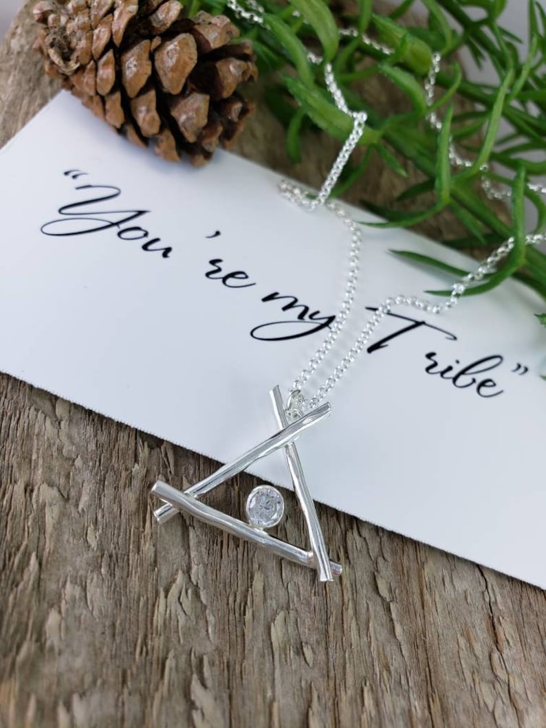 Sterling Silver You/'re my Tribe Teepee Necklace Friendship Best-friend Family Necklace Squad Bridesmaid Mothers Day