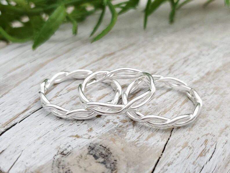 Sterling Silver Twisted Ring / Stack / Stacker Rings - Etsy