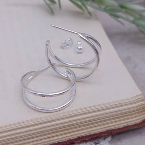 Sterling 3/4" Double Hoop Earrings