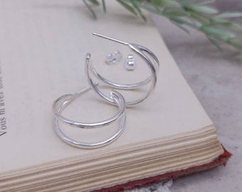 Sterling Double Hoop Earrings