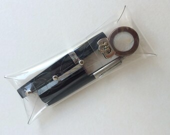 Handmade Clear Vinyl Pen Case: Travel Pencil Pouch