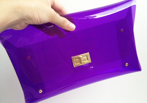 Clear bag clutch sale