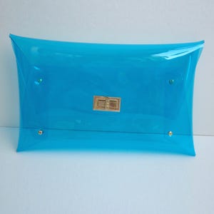Bolso transparente hecho a mano: Monedero azul transparente imagen 6