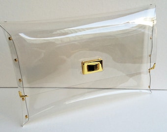 Over Size Deluxe Bag, Clutch Bag, Clutch Purse, Deluxe Clear Clutch, Transparent Clutch, Clutch for Mac 12 "