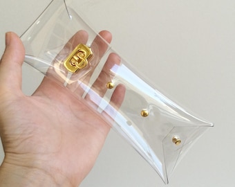 Clear Vinyl Pen Pouch: Handmade Travel Pencil Case Organizer