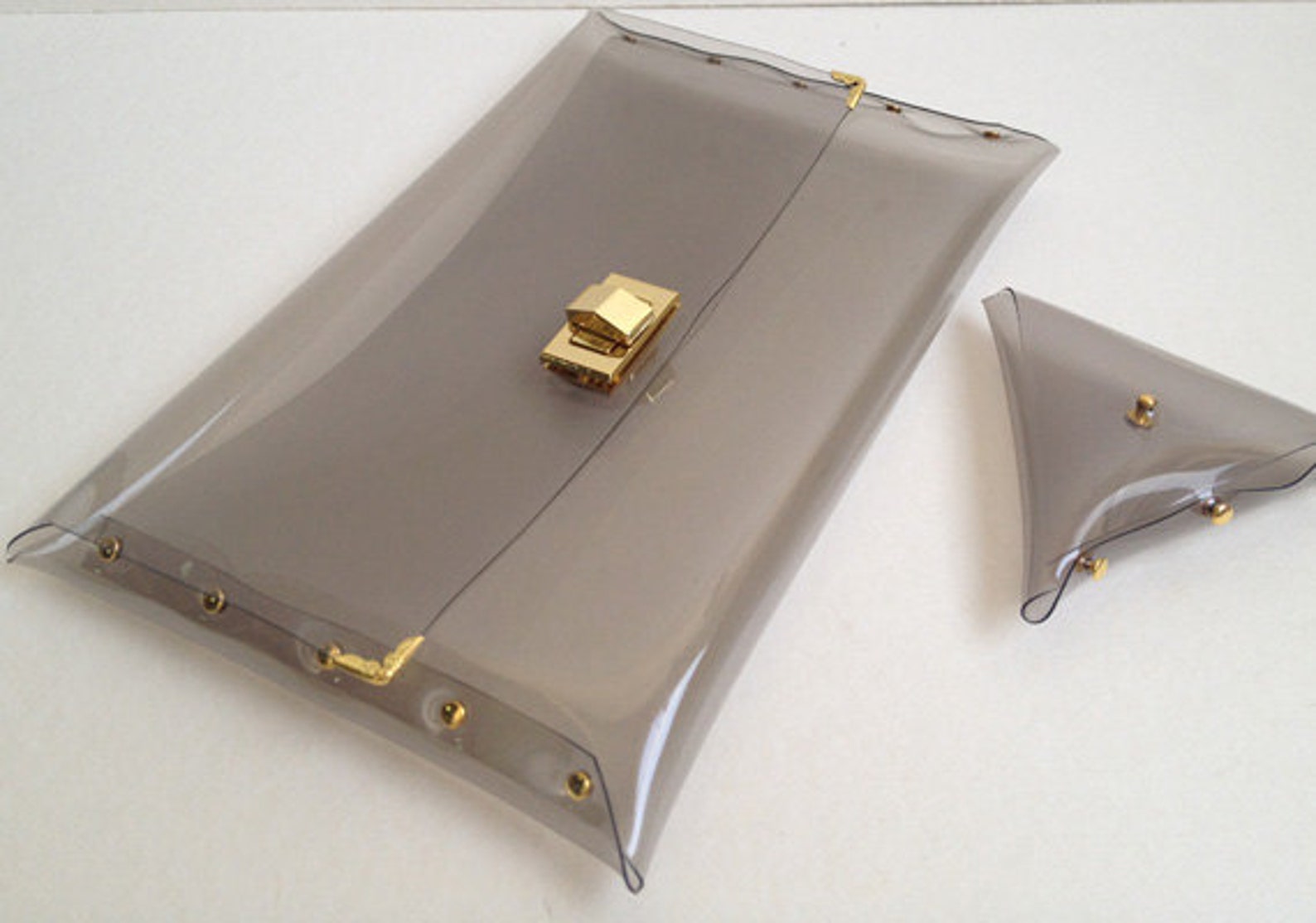 Unique Clutch Light Grey Clear Clutch Deluxe Clutch Etsy
