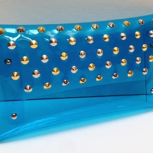 Stud Wallet Clutch Bag, Clutch Purse, Clutch Bag, Clear Clutch Bag, Clear Clutch, Handmade Clutch, Transparent Clutch, Clutch, Bag / Medium