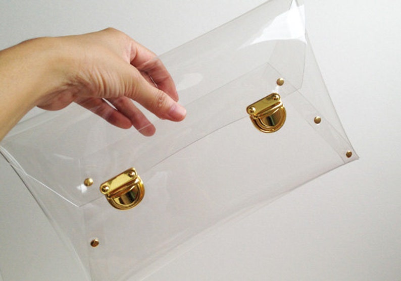 Clip Clutch Clip Clutch Bag Clutch Purse Clear Clutch Etsy