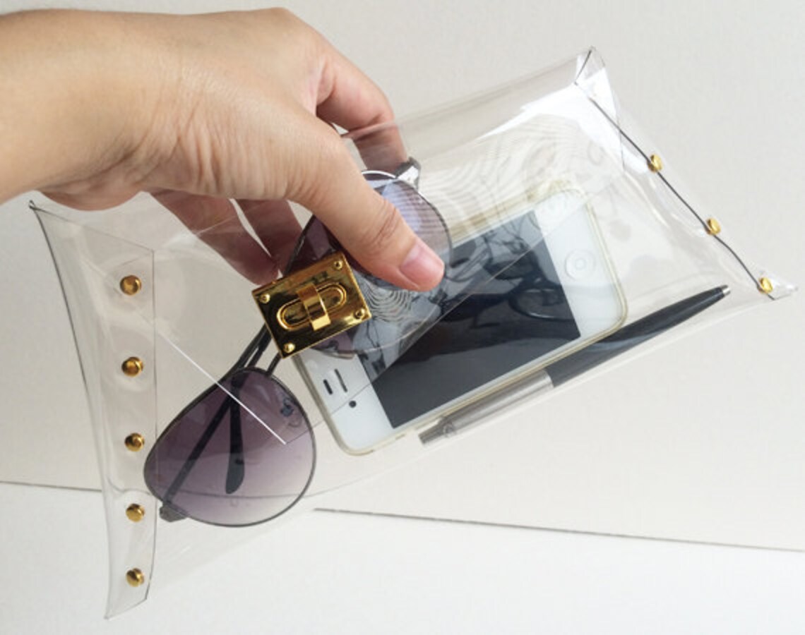 Clutch Purse Clutch Bag Clear Clutch Bag Clear Clutch Bag Etsy