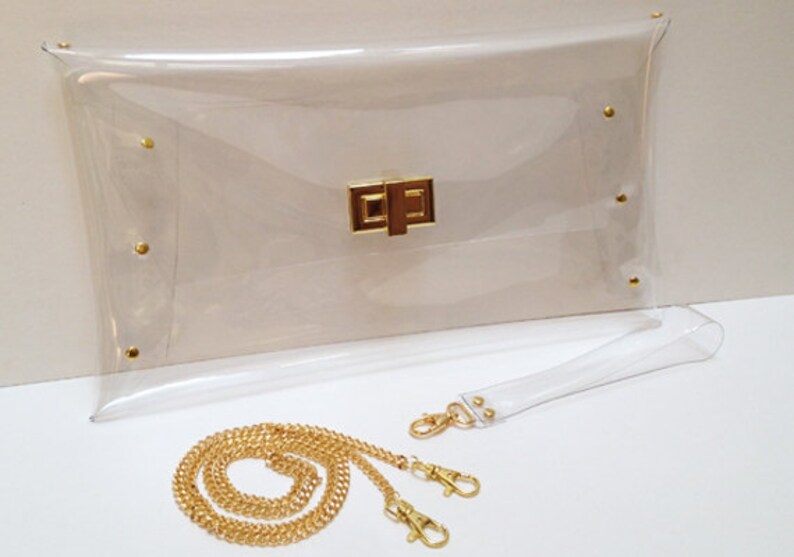 Over Size Transparent Clear Clutch Bag with Chain for Shoulder Etsy