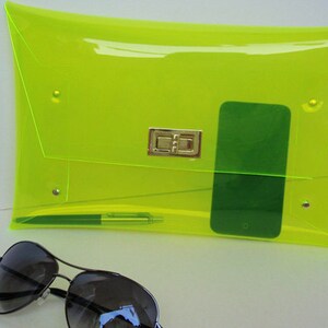 Classic Transparent Clear Clutch Bag,Classic Transparent Clear Purse,Transparent Clear Bag,Clutch ,Bag,PurseBig Size:Gold accessory image 5