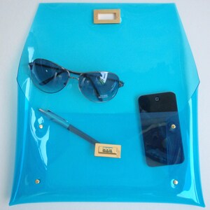 Bolso transparente hecho a mano: Monedero azul transparente imagen 5