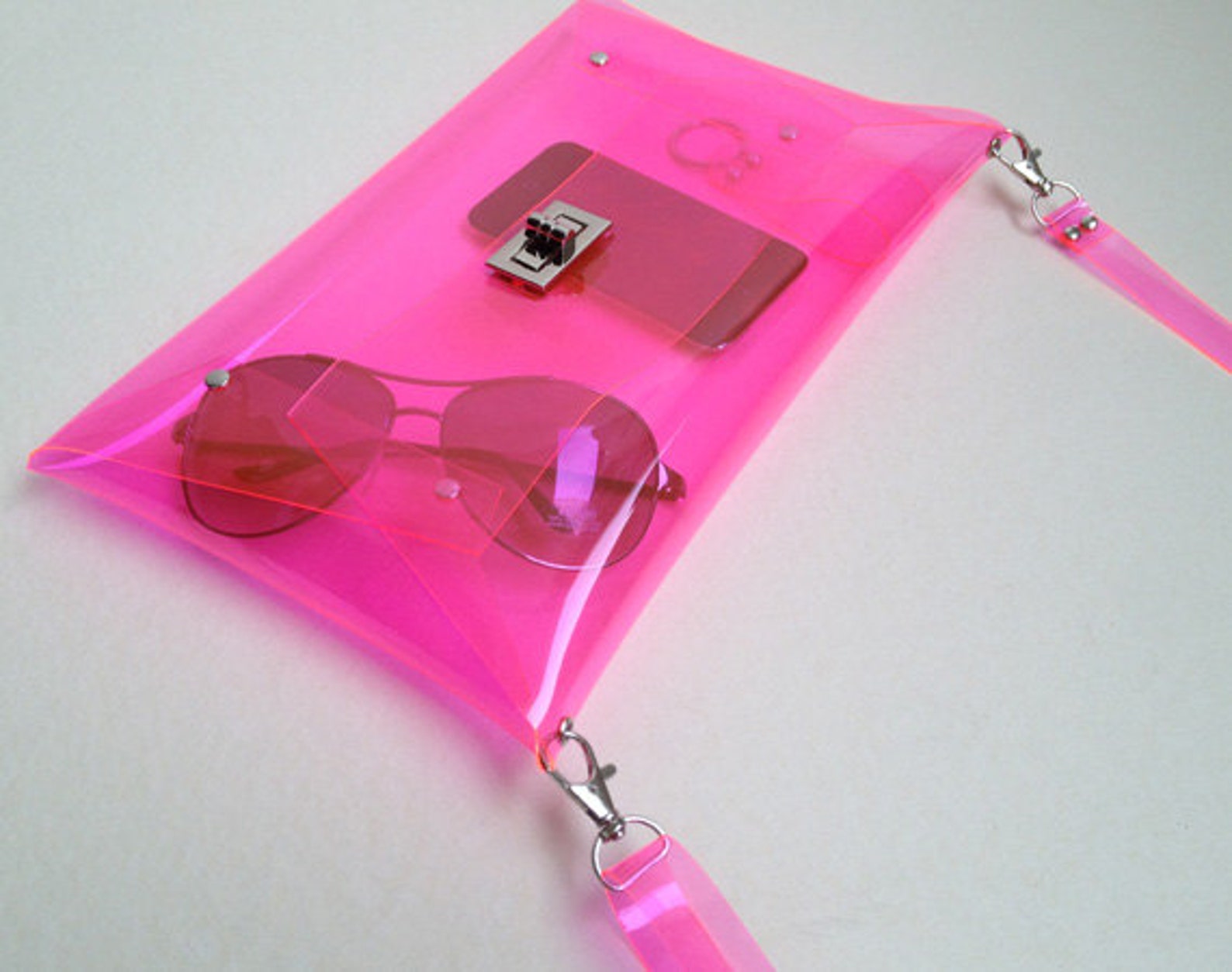 Classic Clutch Clear Clutch With Strap for Shoulder Etsy