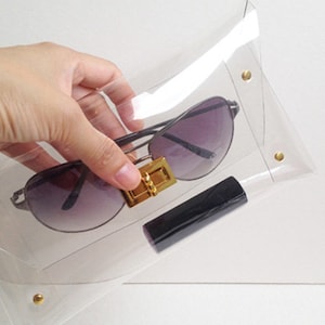 Wallet Classic Transparent Clear Clutch,Bridesmaid Clutch,Bridesmaid Clutch,Wallet Purse,Clear Bag,Clutch,Bag,Purse,Wallet :Gold accessory