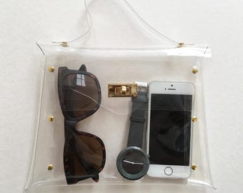 Handmade Clear Vinyl Bag: Stadium Bag, Small Size