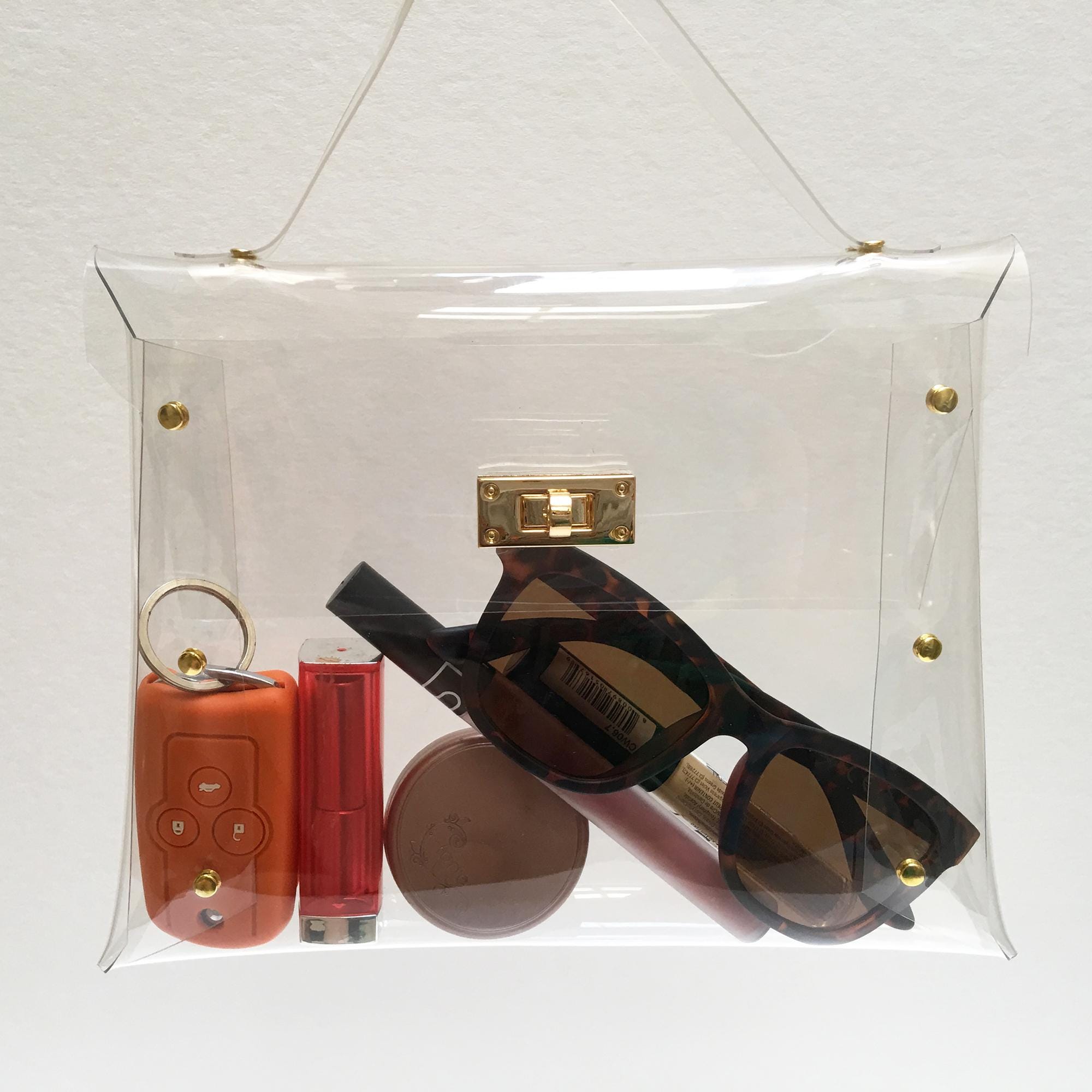 マール Handmade Clear Vinyl Stadium Bag - Medium Vegan Bag - Etsy Israel