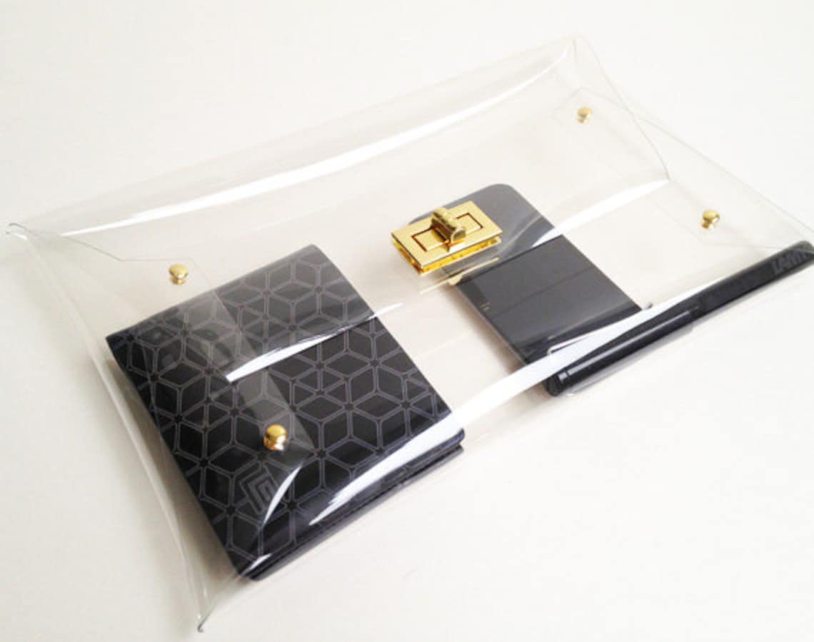 Classic Transparent Clear Clutch Bagclassic Transparent Clear Etsy