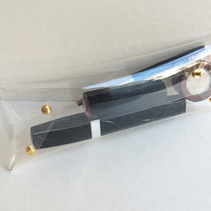 シンプルなペンケース、筆箱、ペンホルダー、筆袋、筆入れ、筆ポーチ、透明筆箱、化粧バッグ/クリア/ゴールド
