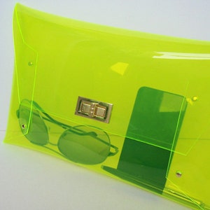 Classic Transparent Clear Clutch Bag,Classic Transparent Clear Purse,Transparent Clear Bag,Clutch ,Bag,PurseBig Size:Gold accessory image 4