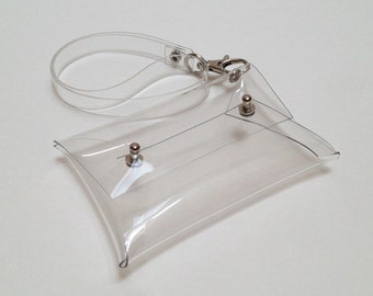 Mini Clutch Card holder with strap for wrist, transparent purse coin, Purse coin, Credit Card holder, ID card holder/ Nickel