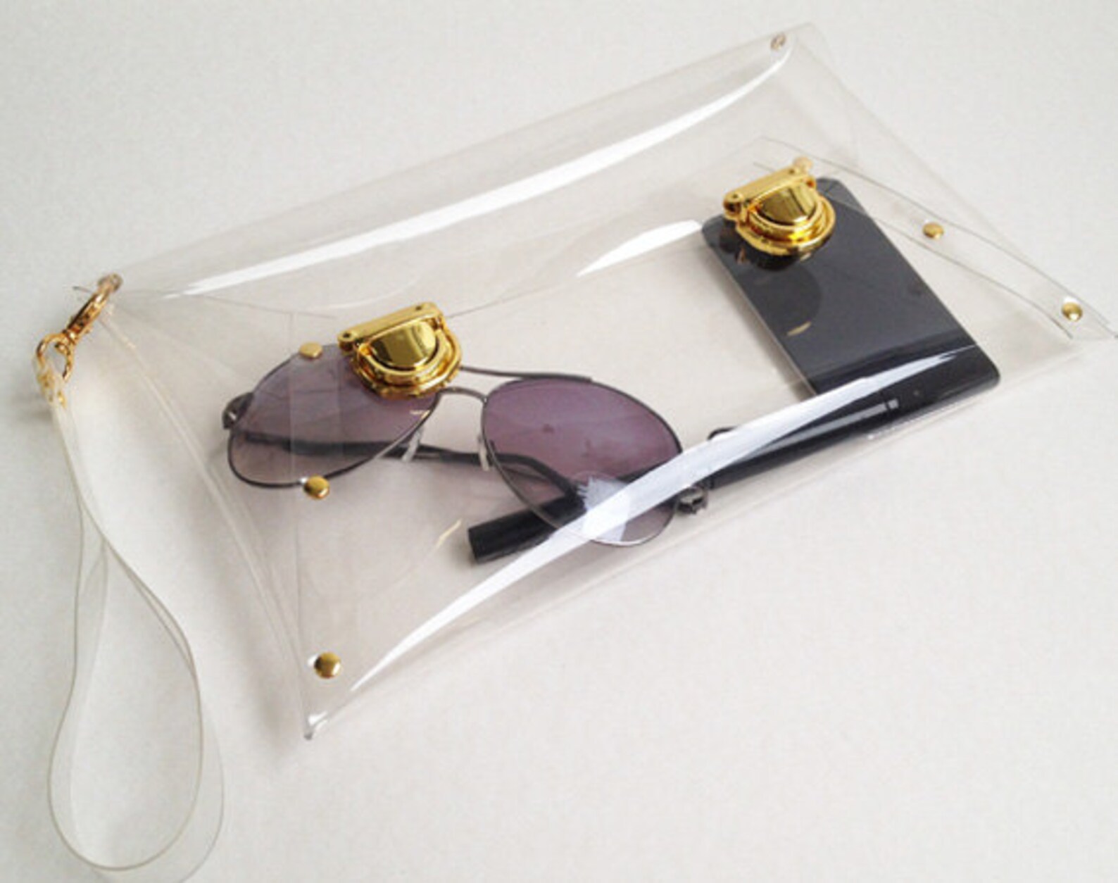 Clip Clutch Clip Clutch Bag Clutch Purse Clear Clutch Etsy