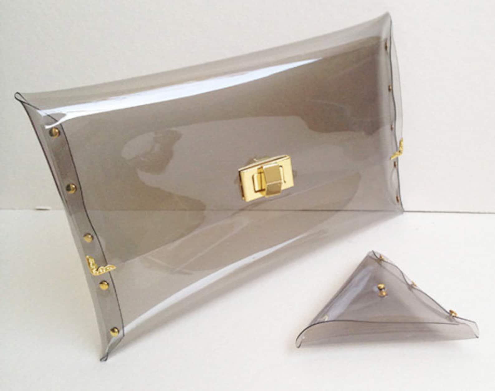 Unique Clutch Light Grey Clear Clutch Deluxe Clutch Etsy