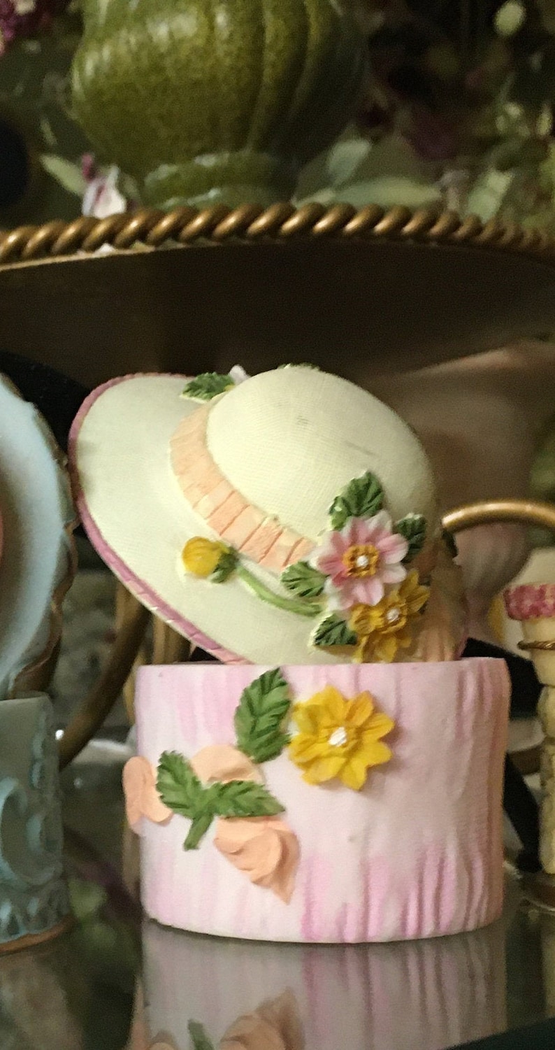 Hat Keepsake Boxes in Resin, Miniature Hat Boxes, Removable Hat Lids Etsy