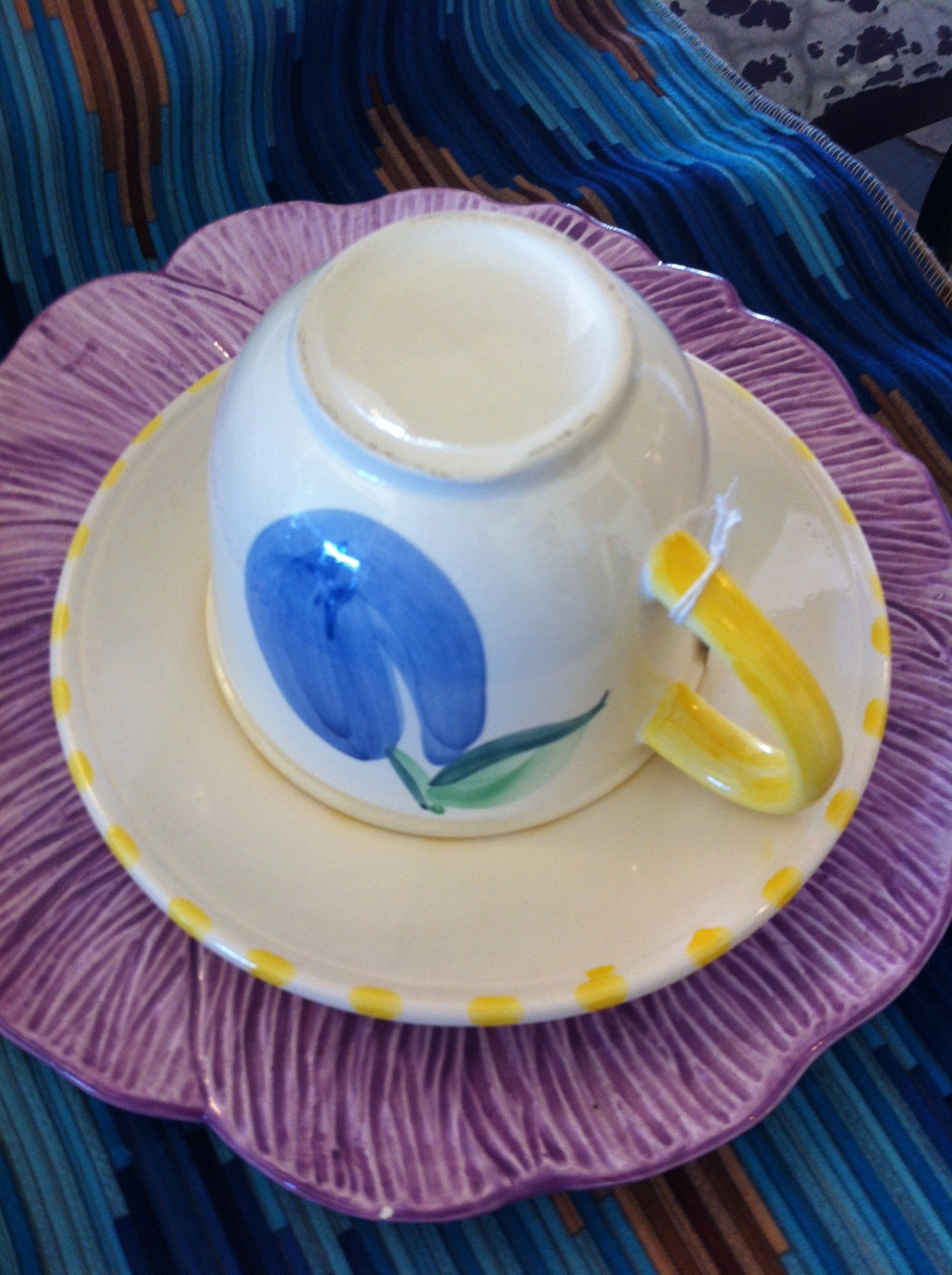 Cup & Saucer From Portugal, Extra Large Cup for Soup With Saucer Plate