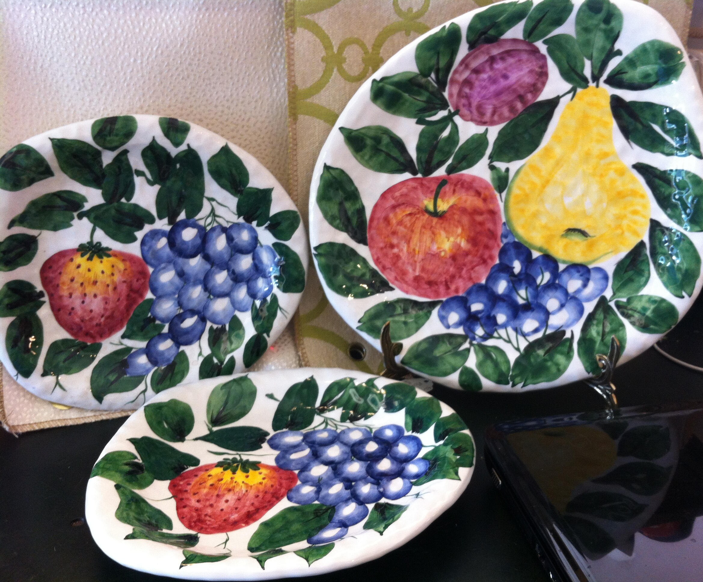Fruits Choice of 3 Italian Made Plates For Serving or Viewing Etsy