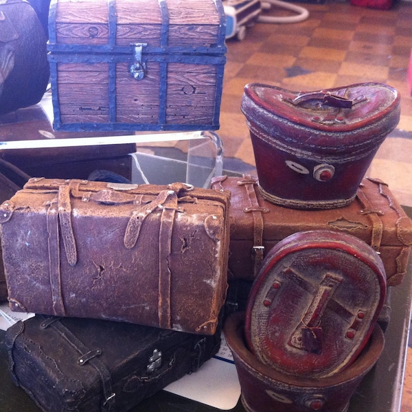 Luggage For Accents, Office Desk Paperweights, Luggage as Bookends, Each piece is heavy, Priced Separately