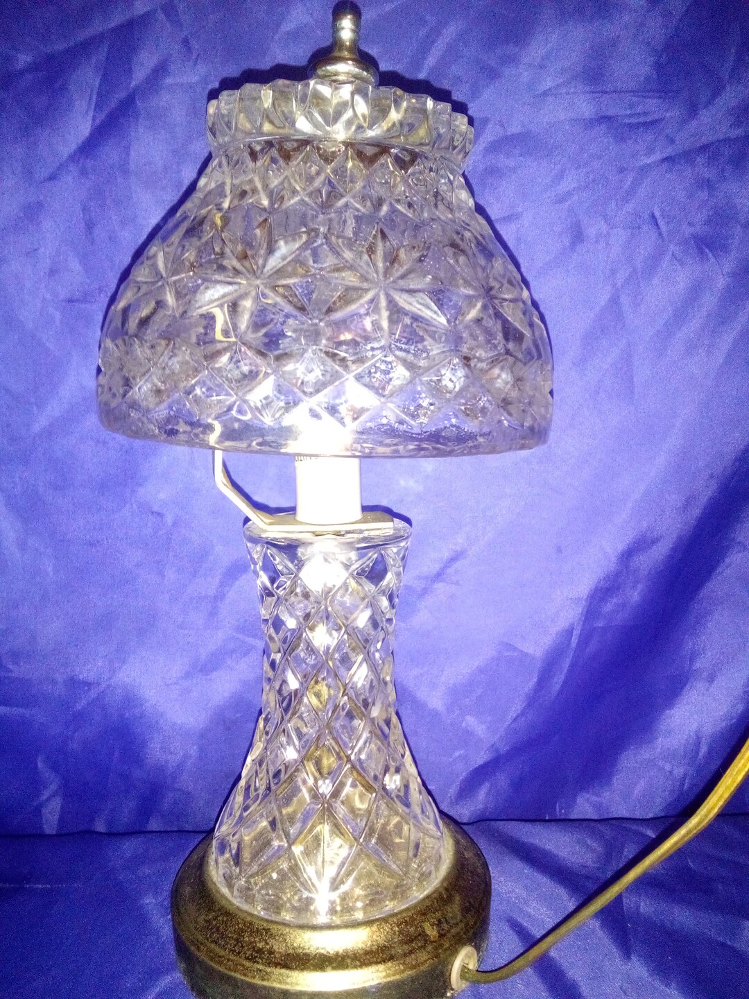 VINTAGE CUT CRYSTAL Lamp Dome Shape Etsy