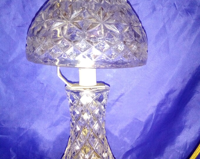 VINTAGE CUT CRYSTAL Lamp Dome Shape Etsy
