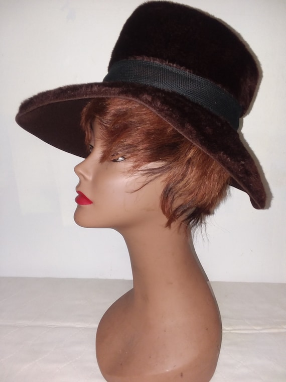 Vtg Christine Original Fedora Hat, Soft Fuzzy Sove