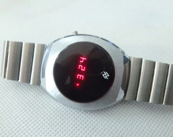 vintage digital watch red led