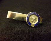 vintage 1960s gold tone blue enamel boy scouts of america 15 year tie bar clip robbins co. Attleboro