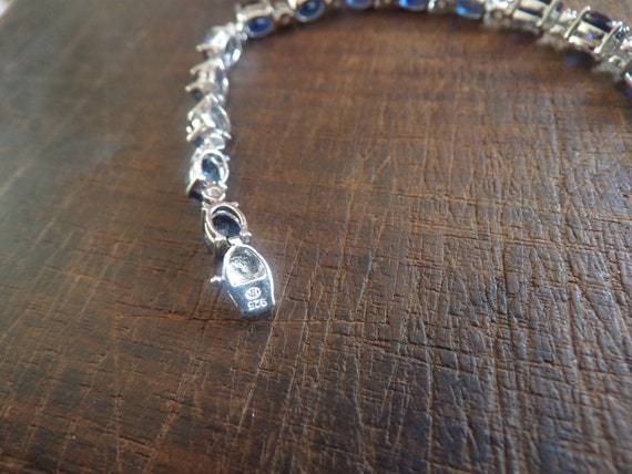 sterling silver 925 oval sapphire tennis bracelet… - image 4