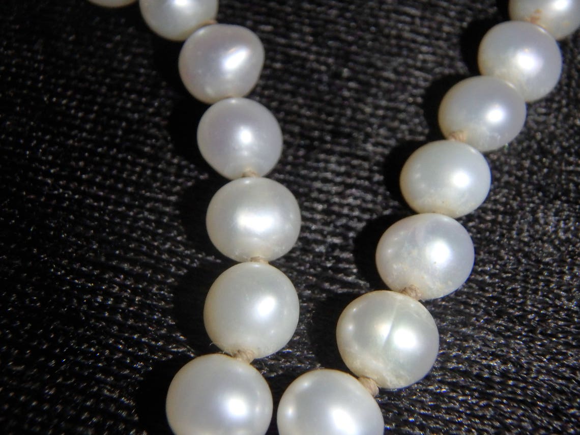 VINTAGE 14K JCM Jacmel Mauritius Natural White Pearl Strand | Etsy