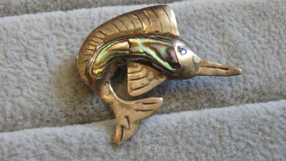 vintage sterling silver 925 Taxco Mexico abalone … - image 4