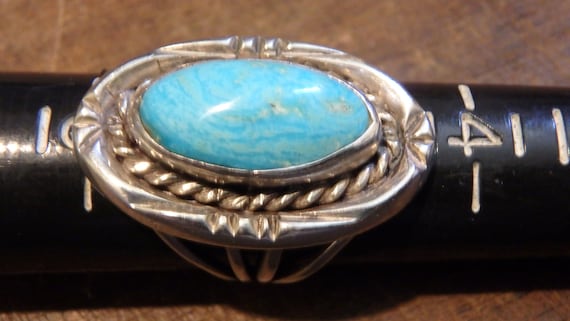 vintage sterling silver 925 turquoise ring southw… - image 1