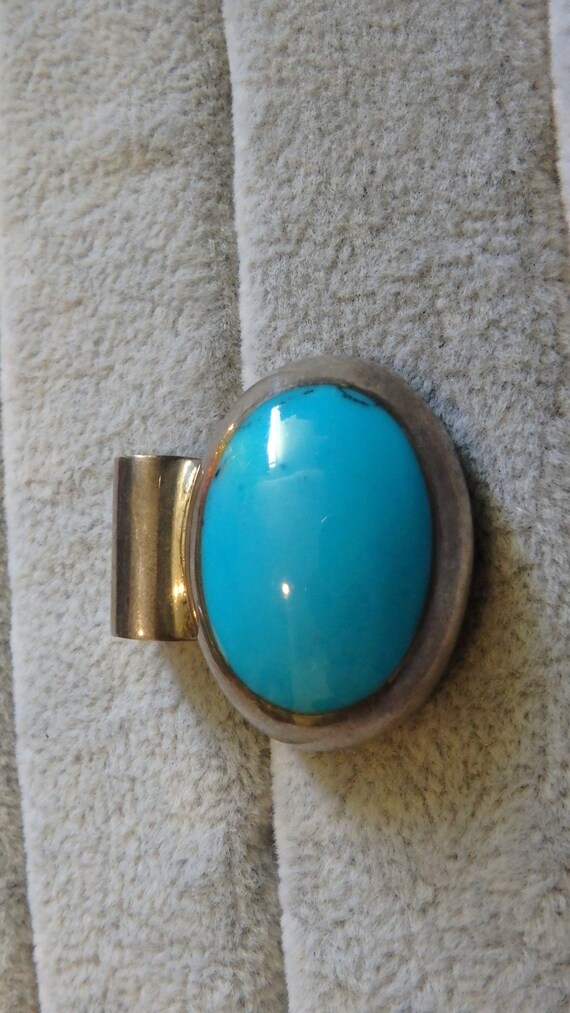 925 sterling silver vintage Mexico faux turquoise… - image 5