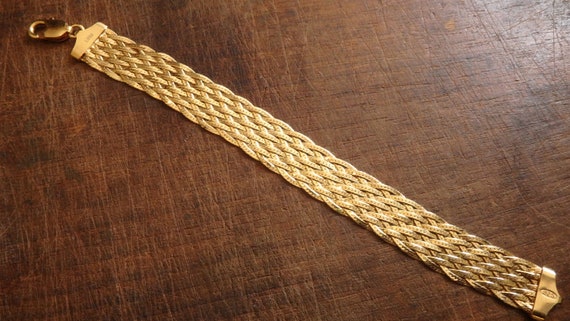 LIRM designer signed 7 inch woven mesh bracelet c… - image 6