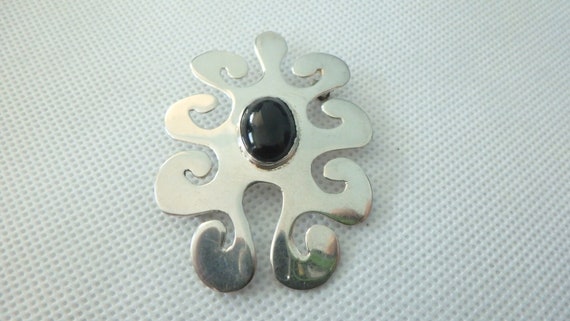 vintage large abstract SU signed sterling silver … - image 1
