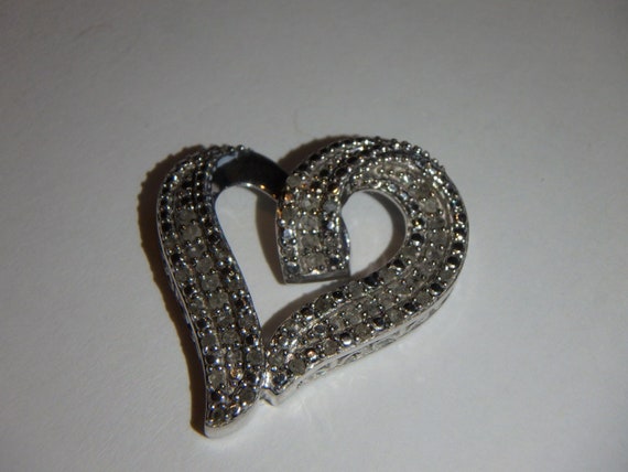 1/2 CTTW genuine Diamond Heart Shaped Pendant in … - image 6