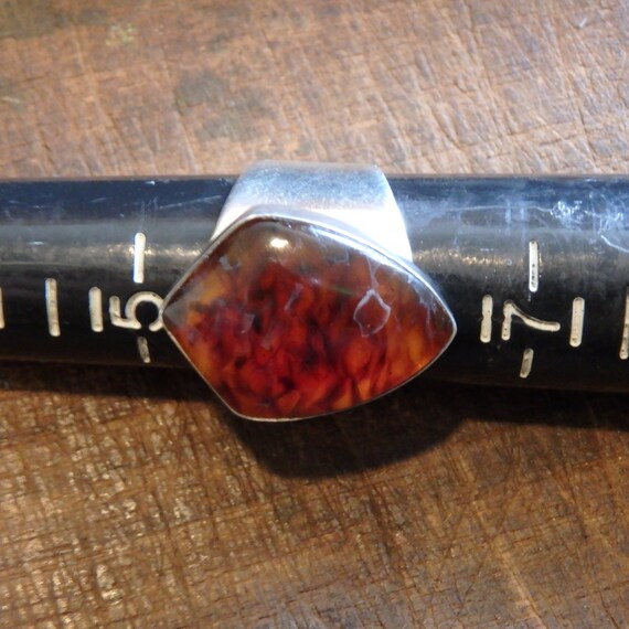 DTR JAY KING amber shield band sterling silver ri… - image 2